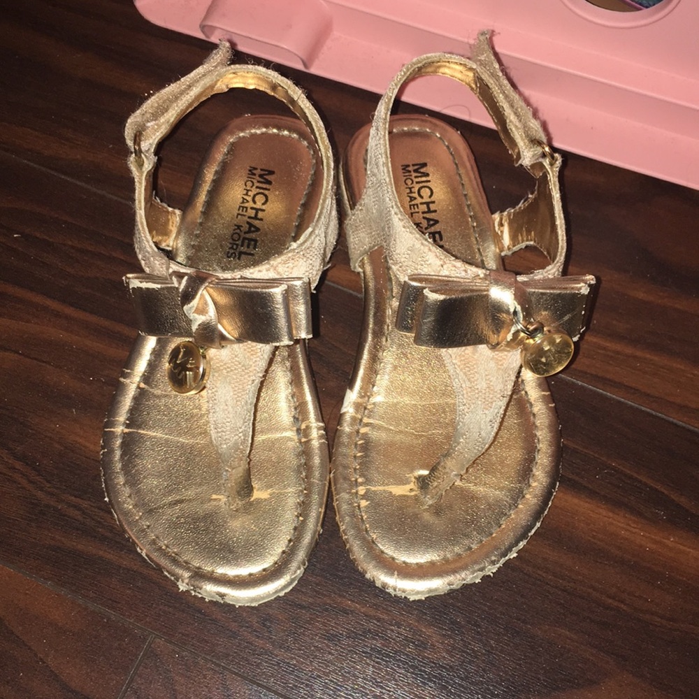 Micheal Kors Gold Sandals
